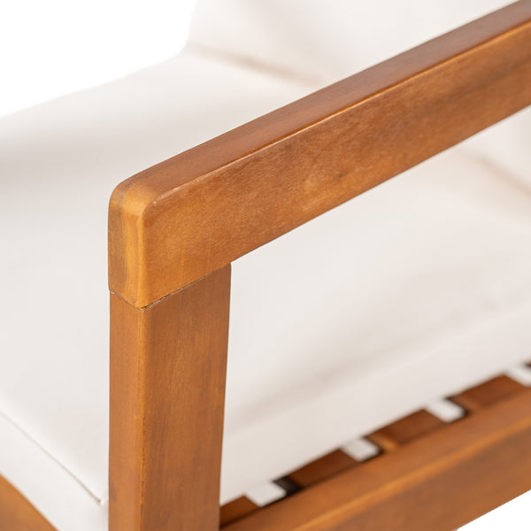 English Elm Christopher Knight Home® - Acacia Solid Acacia Wood Outdoor Dining Chairs Set of 2 with Beige Weather-Resistant Cushions, Natural Finish N776P286347B