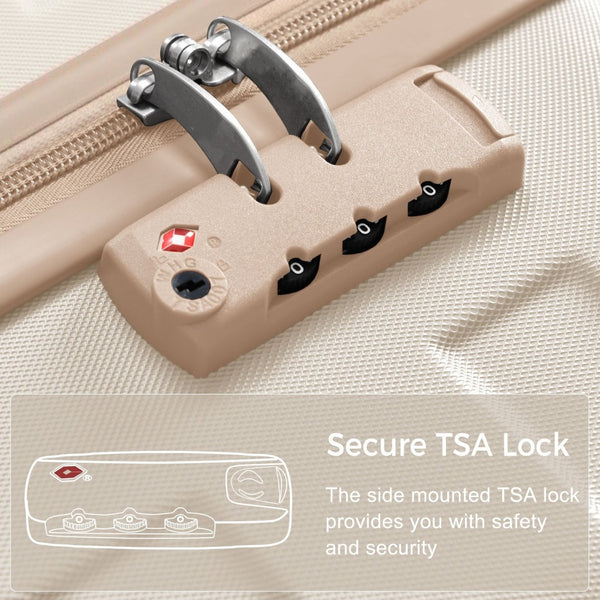 English Elm Luggage Four Piece Abs Hard Shell Set with Spinner Wheels Tsa Lock Travel Ready N726P218511R