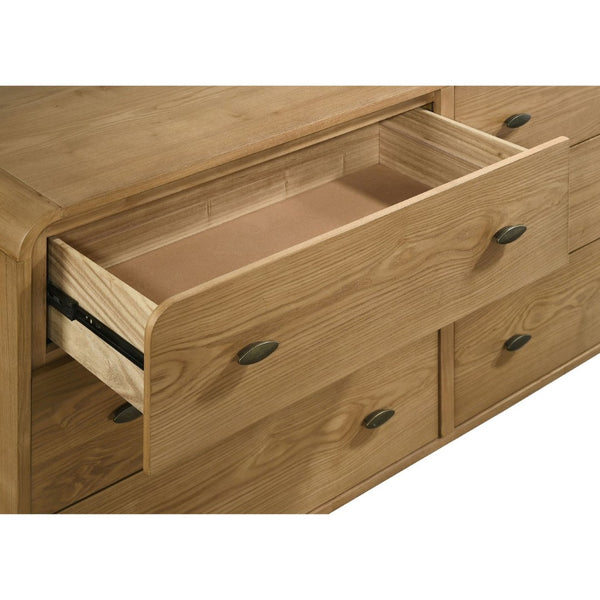 English Elm Winston Six Drawer Mid-century Dresser with Walnut Veneer Finish and Tapered Legs Light Ash B062P451714