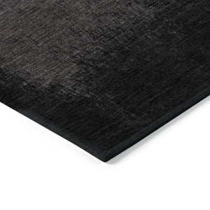 HomeRoots 5' Black and Silver Ombre Indoor Outdoor Area Rug – Stylish, Washable, Durable for High-Traffic Spaces 9' X 12' 629002
