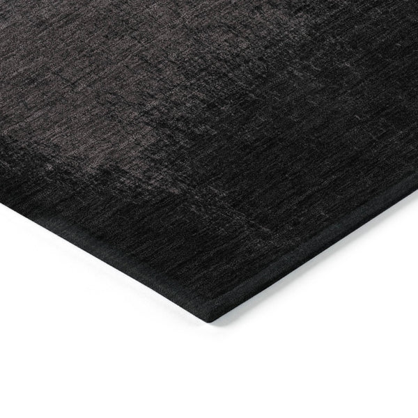 HomeRoots 5' Black and Silver Ombre Indoor Outdoor Area Rug – Stylish, Washable, Durable for High-Traffic Spaces 9' X 12' 629002