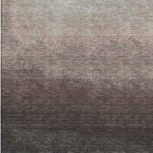 HomeRoots 5' Black and Silver Ombre Indoor Outdoor Area Rug – Stylish, Washable, Durable for High-Traffic Spaces 10' X 14' 629003