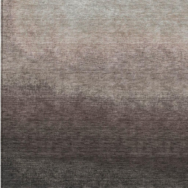 HomeRoots 5' Black and Silver Ombre Indoor Outdoor Area Rug – Stylish, Washable, Durable for High-Traffic Spaces 10' X 14' 629003