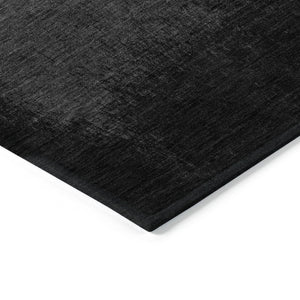 HomeRoots 5' Gray and Silver Ombre Area Rug - Modern, Washable, Stain-Resistant Design for Indoor & Outdoor Use 8' Round 629024