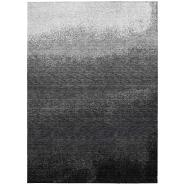 HomeRoots 5' Gray and Silver Ombre Area Rug - Modern, Washable, Stain-Resistant Design for Indoor & Outdoor Use 8' X 10' 629025