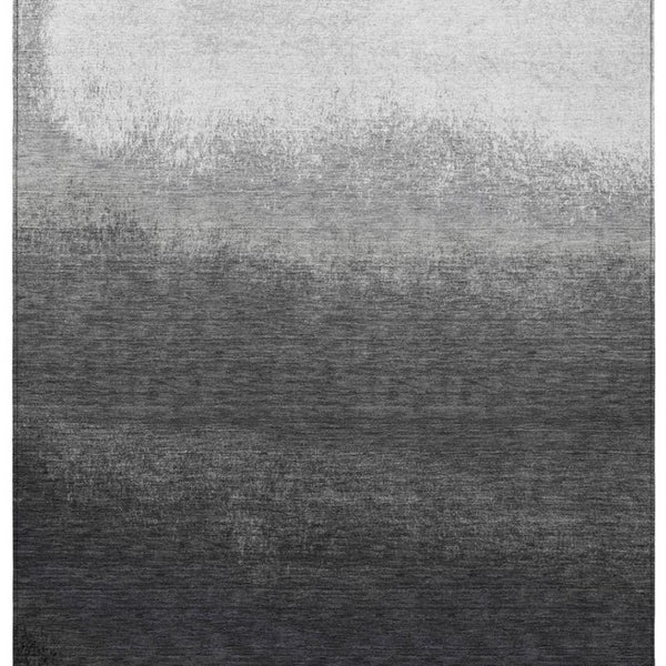 HomeRoots 5' Gray and Silver Ombre Area Rug - Modern, Washable, Stain-Resistant Design for Indoor & Outdoor Use 9' X 12' 629026