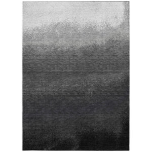 HomeRoots 5' Gray and Silver Ombre Area Rug - Modern, Washable, Stain-Resistant Design for Indoor & Outdoor Use 10' X 14' 629027