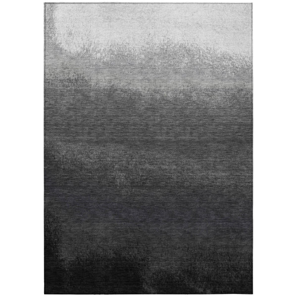 HomeRoots 5' Gray and Silver Ombre Area Rug - Modern, Washable, Stain-Resistant Design for Indoor & Outdoor Use 10' X 14' 629027