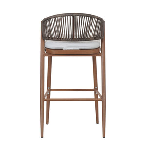 English Elm Christopher Knight Home® - Outdoor 30.25" Barstool Set Of 2 - Stylish Aluminum Frame With Pe Rattan Backrest, Teak Finish N772P245120T