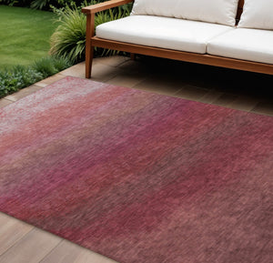 HomeRoots 5' Red and Blush Ombre Indoor Outdoor Area Rug - Stylish, Durable, Washable Design for Any Space 8' X 10' 629037