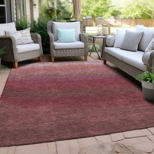 HomeRoots 5' Red and Blush Ombre Indoor Outdoor Area Rug - Stylish, Durable, Washable Design for Any Space 8' X 10' 629037
