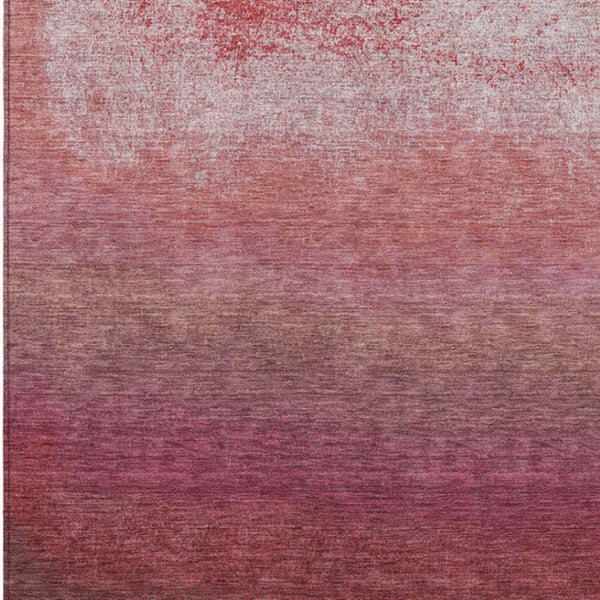 HomeRoots 5' Red and Blush Ombre Indoor Outdoor Area Rug - Stylish, Durable, Washable Design for Any Space 8' X 10' 629037