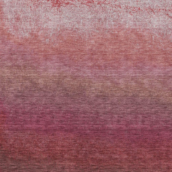 HomeRoots 5' Red and Blush Ombre Indoor Outdoor Area Rug - Stylish, Durable, Washable Design for Any Space 9' X 12' 629038