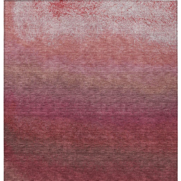 HomeRoots 5' Red and Blush Ombre Indoor Outdoor Area Rug - Stylish, Durable, Washable Design for Any Space 10' X 14' 629039