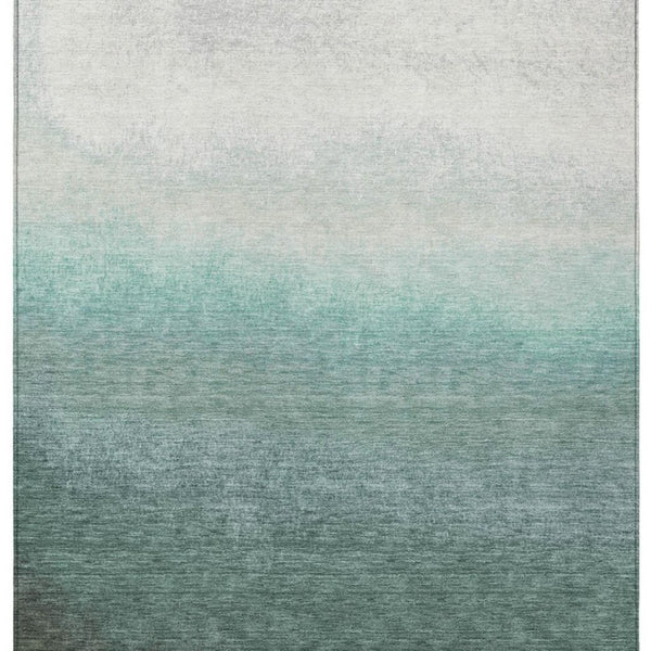 HomeRoots 5' Modern Ombre Area Rug in Pale Aqua & Gray - Durable, Washable Design for Indoor & Outdoor Use 5' X 8' 629041