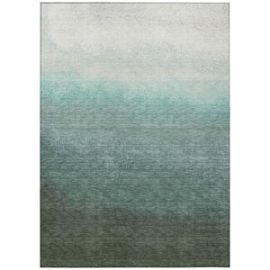 HomeRoots 5' Modern Ombre Area Rug in Pale Aqua & Gray - Durable, Washable Design for Indoor & Outdoor Use 5' X 8' 629041
