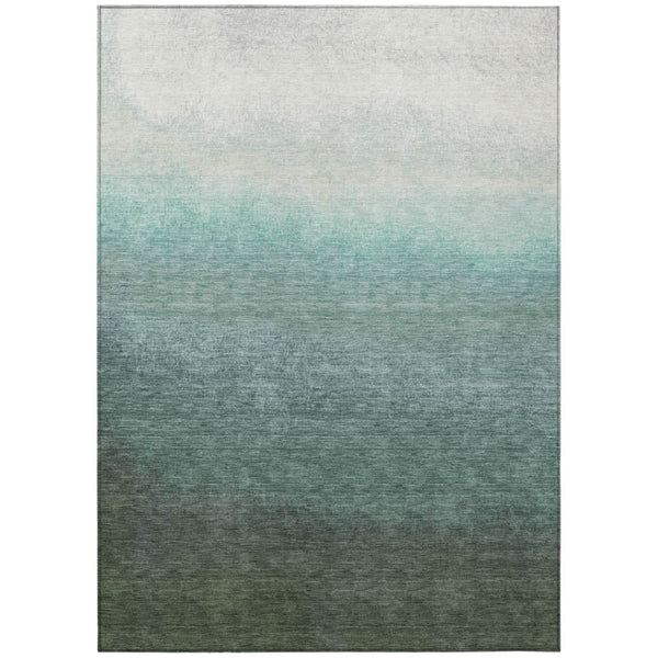 HomeRoots 5' Modern Ombre Area Rug in Pale Aqua & Gray - Durable, Washable Design for Indoor & Outdoor Use 5' X 8' 629041
