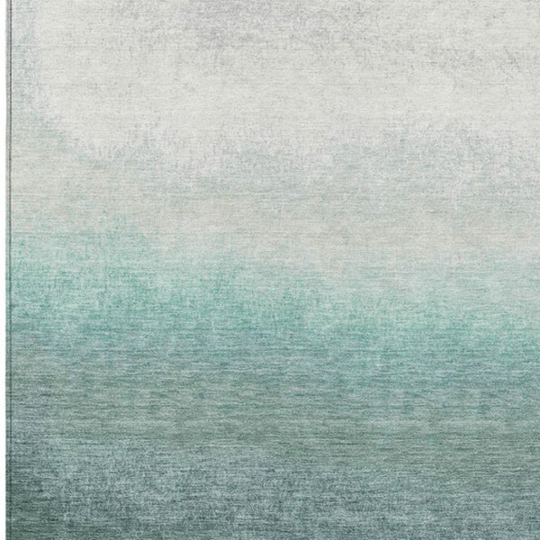 HomeRoots 5' Modern Ombre Area Rug in Pale Aqua & Gray - Durable, Washable Design for Indoor & Outdoor Use 5' X 8' 629041