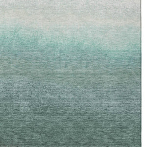 HomeRoots 5' Modern Ombre Area Rug in Pale Aqua & Gray - Durable, Washable Design for Indoor & Outdoor Use 8' X 10' 629043