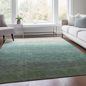 HomeRoots 5' Modern Ombre Area Rug in Pale Aqua & Gray - Durable, Washable Design for Indoor & Outdoor Use 8' X 10' 629043