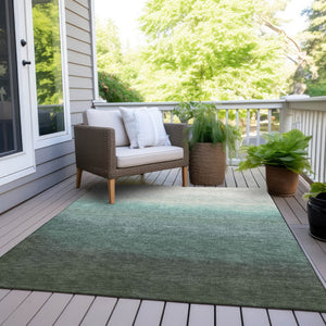 HomeRoots 5' Modern Ombre Area Rug in Pale Aqua & Gray - Durable, Washable Design for Indoor & Outdoor Use 8' X 10' 629043