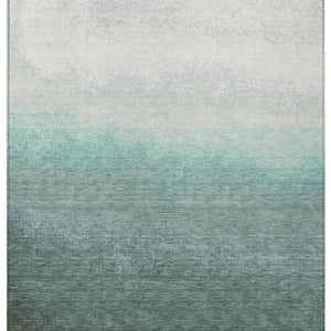 HomeRoots 5' Modern Ombre Area Rug in Pale Aqua & Gray - Durable, Washable Design for Indoor & Outdoor Use 9' X 12' 629044