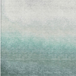 HomeRoots 5' Modern Ombre Area Rug in Pale Aqua & Gray - Durable, Washable Design for Indoor & Outdoor Use 10' X 14' 629045
