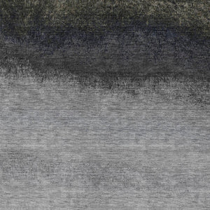 HomeRoots 5' Silver and Black Ombre Area Rug - Stylish, Washable, Durable Design for Indoor and Outdoor Use 8' X 10' 629049
