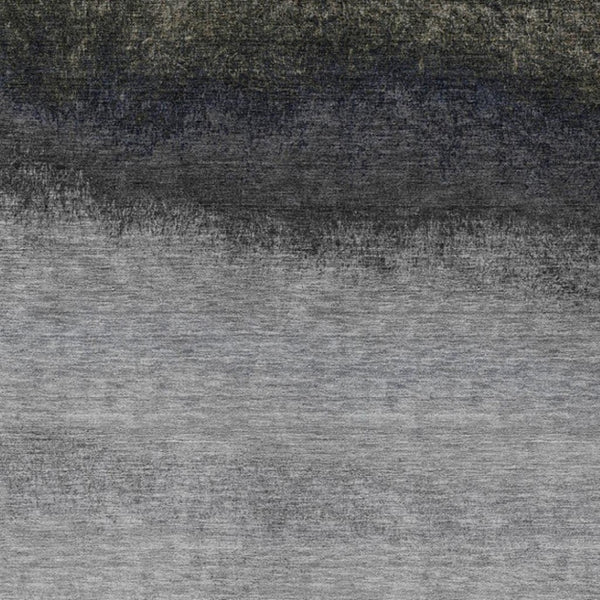 HomeRoots 5' Silver and Black Ombre Area Rug - Stylish, Washable, Durable Design for Indoor and Outdoor Use 8' X 10' 629049