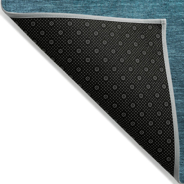 HomeRoots 5' Teal Blue Ombre Area Rug – Stylish, Washable Design for Indoor & Outdoor Spaces, Durable & Soft 8' Round 629054