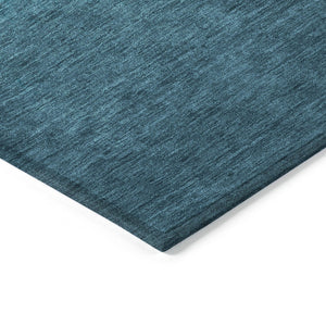 HomeRoots 5' Teal Blue Ombre Area Rug – Stylish, Washable Design for Indoor & Outdoor Spaces, Durable & Soft 8' Round 629054