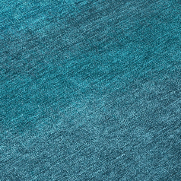 HomeRoots 5' Teal Blue Ombre Area Rug – Stylish, Washable Design for Indoor & Outdoor Spaces, Durable & Soft 8' Round 629054