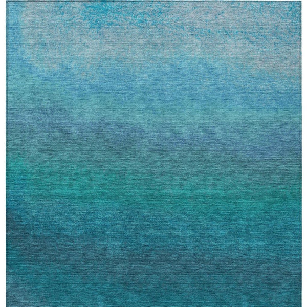 HomeRoots 5' Teal Blue Ombre Area Rug – Stylish, Washable Design for Indoor & Outdoor Spaces, Durable & Soft 8' X 10' 629055