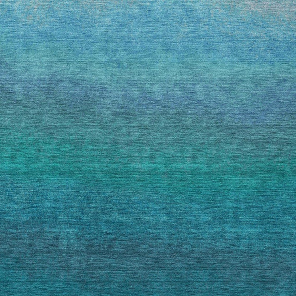 HomeRoots 5' Teal Blue Ombre Area Rug – Stylish, Washable Design for Indoor & Outdoor Spaces, Durable & Soft 10' X 14' 629057