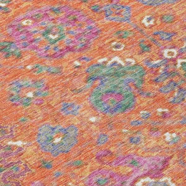 HomeRoots 5' Vibrant Floral Washable Area Rug for Indoor and Outdoor Use - Durable, Stylish, and Easy Care 8' Round 629078