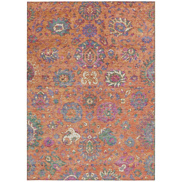 HomeRoots 5' Vibrant Floral Washable Area Rug for Indoor and Outdoor Use - Durable, Stylish, and Easy Care 8' X 10' 629079