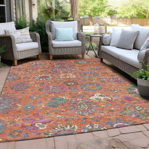 HomeRoots 5' Vibrant Floral Washable Area Rug for Indoor and Outdoor Use - Durable, Stylish, and Easy Care 8' X 10' 629079