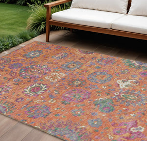HomeRoots 5' Vibrant Floral Washable Area Rug for Indoor and Outdoor Use - Durable, Stylish, and Easy Care 10' X 14' 629081