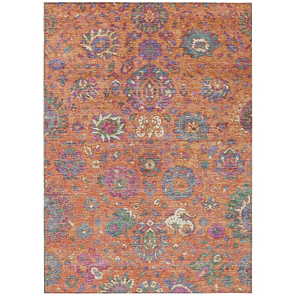 HomeRoots 5' Vibrant Floral Washable Area Rug for Indoor and Outdoor Use - Durable, Stylish, and Easy Care 10' X 14' 629081