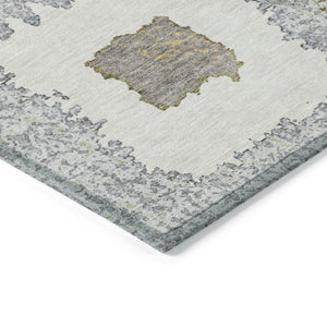HomeRoots 5' Stylish Gray Charcoal and Beige Geometric Area Rug – Durable, Washable for Indoor & Outdoor Use 10' X 14' 629093