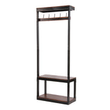 Christopher Knight Home® - Noble House - Willards Modern Industrial Handcrafted Mango Wood Coat Rack With Bench, Cafe Brown And Black