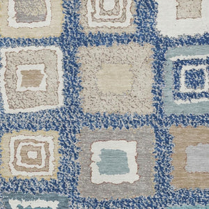 HomeRoots 5' Stylish Navy Blue Geometric Washable Indoor Outdoor Area Rug – Durable, Stain-Resistant Comfort 10' X 14' 629105