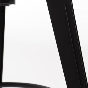 HomeRoots Set of Two Backless Adjustable Swivel Bar Stools with Natural Wood and Black Iron - Modern Rustic Vibe 629126