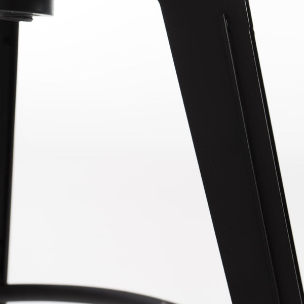 HomeRoots Set of Two Backless Adjustable Swivel Bar Stools with Natural Wood and Black Iron - Modern Rustic Vibe 629126