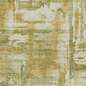 HomeRoots 10' Artichoke Green & Gold Abstract Washable Area Rug - Stylish, Durable Indoor/Outdoor Decor Option 629136
