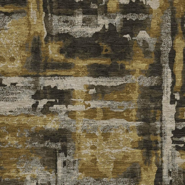 HomeRoots 5' X 8' Abstract Coffee and Taupe Washable Area Rug - Stylish Indoor/Outdoor Decor for High Traffic Areas 629156