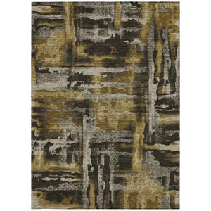 HomeRoots 8' X 10' Contemporary Coffee & Taupe Abstract Washable Area Rug for Indoor/Outdoor Spaces 629158