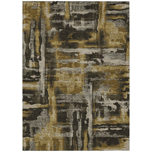 HomeRoots 8' X 10' Contemporary Coffee & Taupe Abstract Washable Area Rug for Indoor/Outdoor Spaces 629158