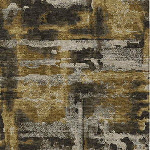 HomeRoots 10' X 14' Coffee and Taupe Abstract Rug - Durable, Washable Indoor/Outdoor Design for Any Space 629160