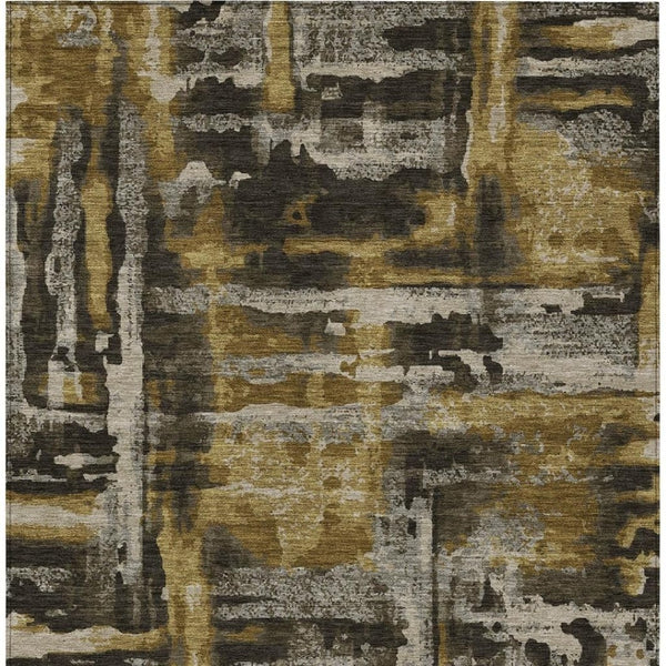 HomeRoots 10' X 14' Coffee and Taupe Abstract Rug - Durable, Washable Indoor/Outdoor Design for Any Space 629160